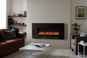 Radiance 100W Black glass 2 with pebble fuel bed